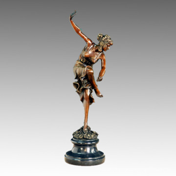 Dançarino Estátua Flor Senhora Bronze Escultura TPE-459